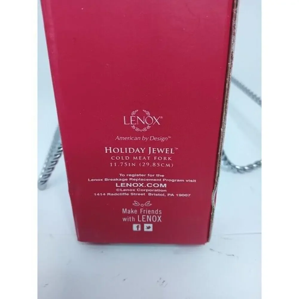 Lenox Holiday Jewel Cold Meat Fork 11.75